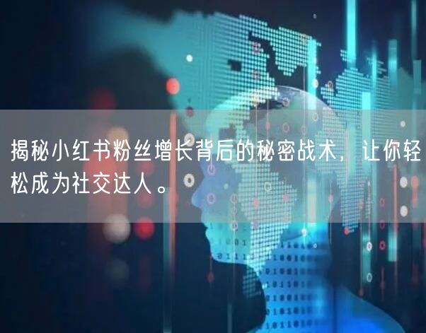 揭秘小红书粉丝增长背后的秘密战术,让你轻松成为社交达人。