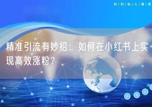 精准引流有妙招:如何在小红书上实现高效涨粉?