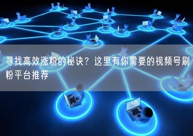 寻找高效涨粉的秘诀？这里有你需要的视频号刷粉平台推荐