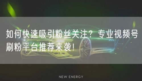 如何快速吸引粉丝关注?专业视频号刷粉平台推荐来袭!